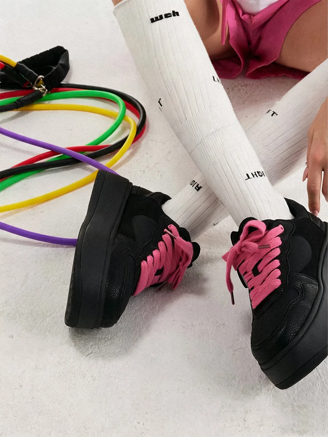 PINKAMOR | Black Platform Casual Sneakers