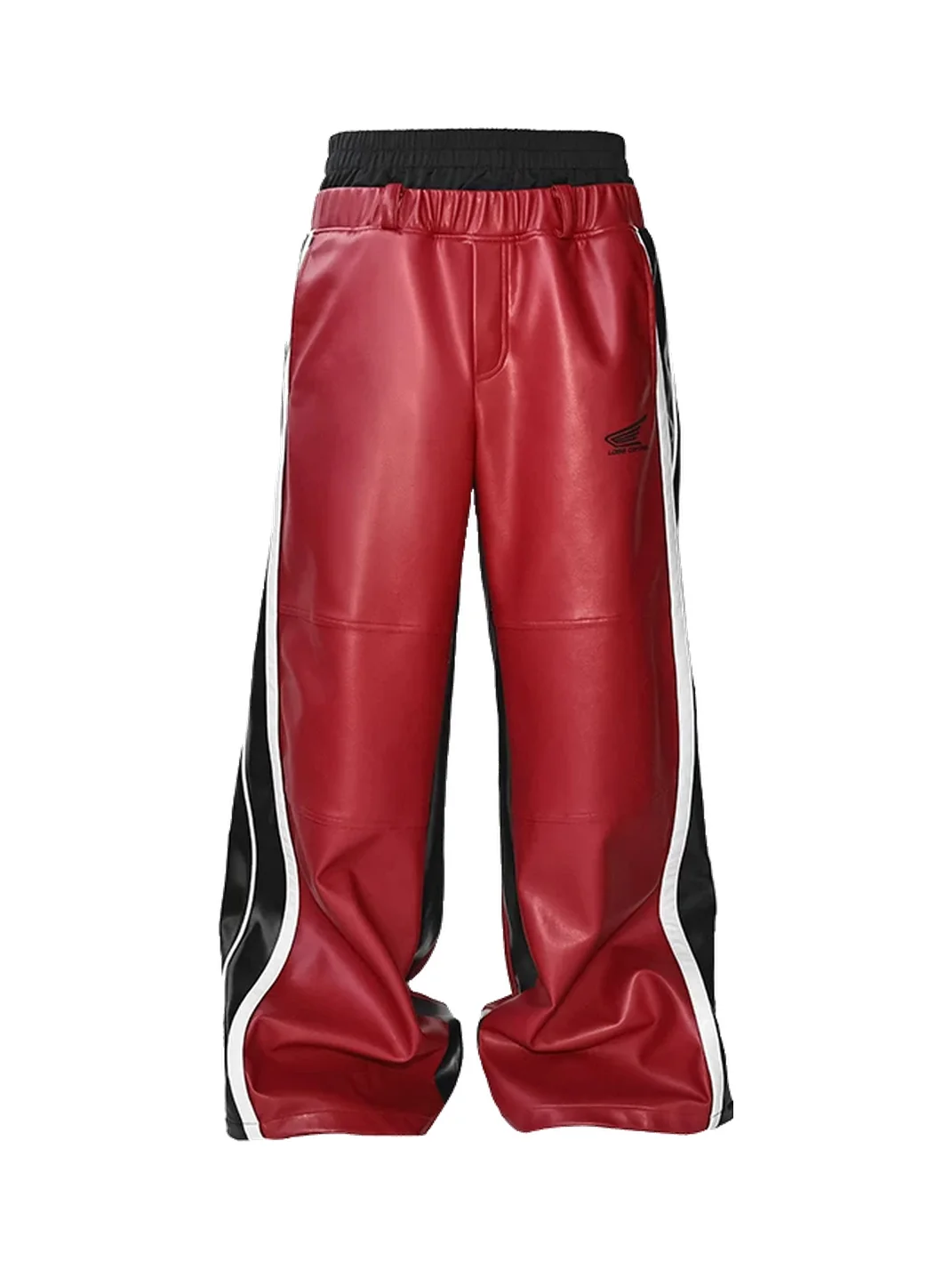 LoseControlEdge | Double Waist Colorblock Racing Leather Pants