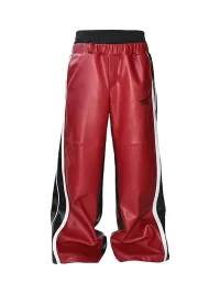 LoseControlEdge | Double Waist Colorblock Racing Leather Pants