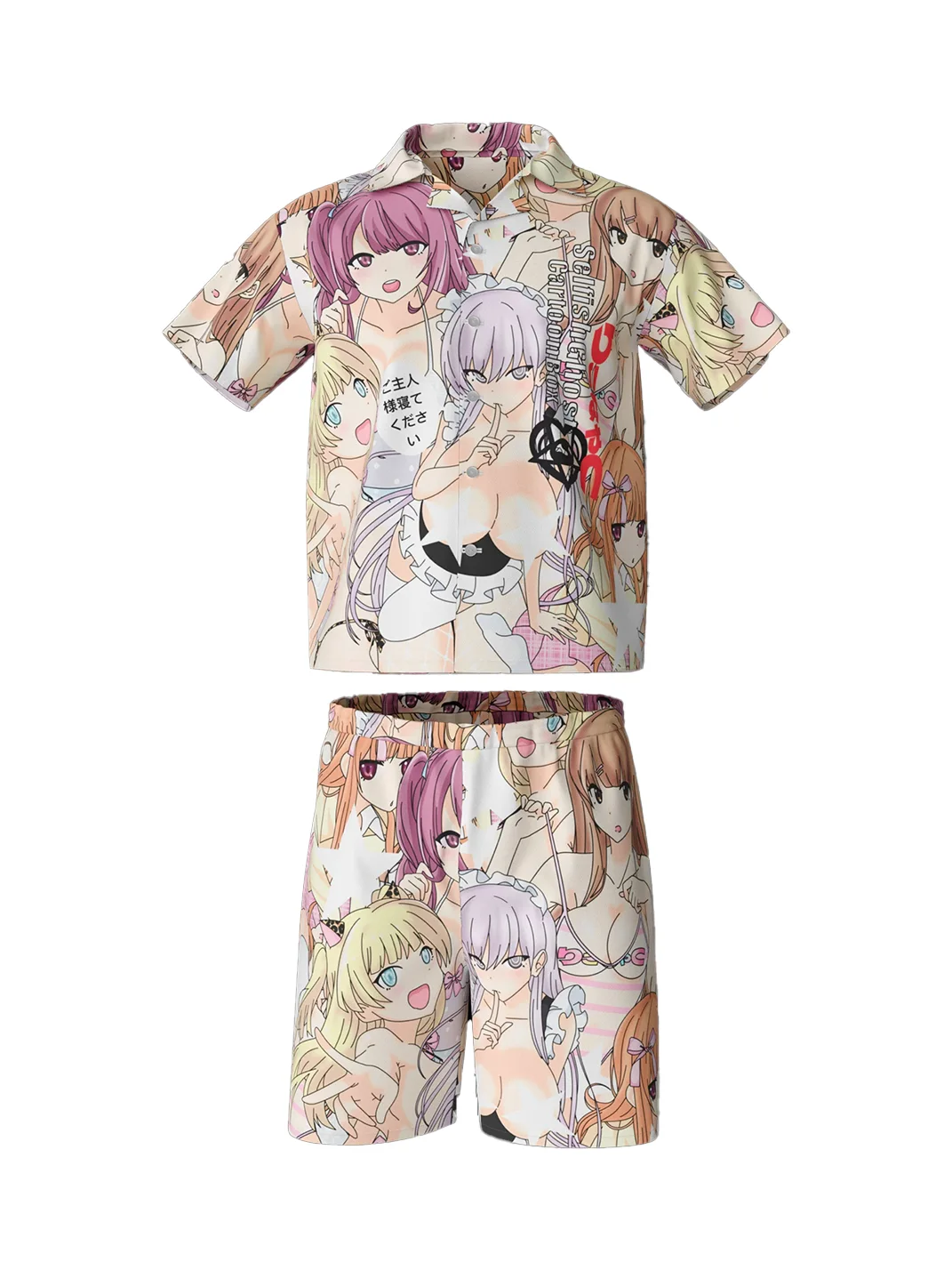 Selfish Ghost | Anime Print Short Sleeve Pajama Set