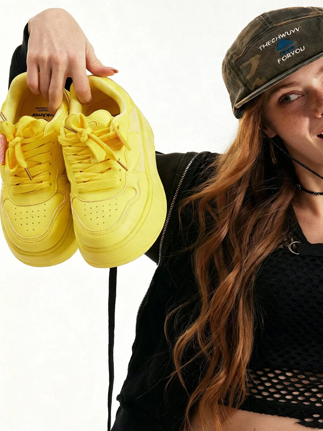 PINKAMOR | Yellow Cupid Platform Casual Sneakers