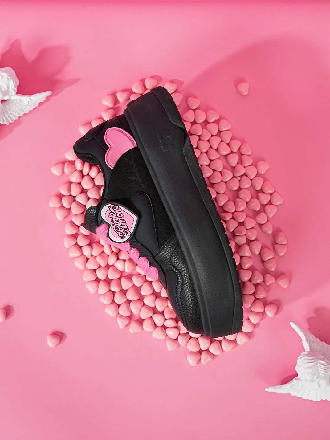 PINKAMOR | Black Platform Casual Sneakers