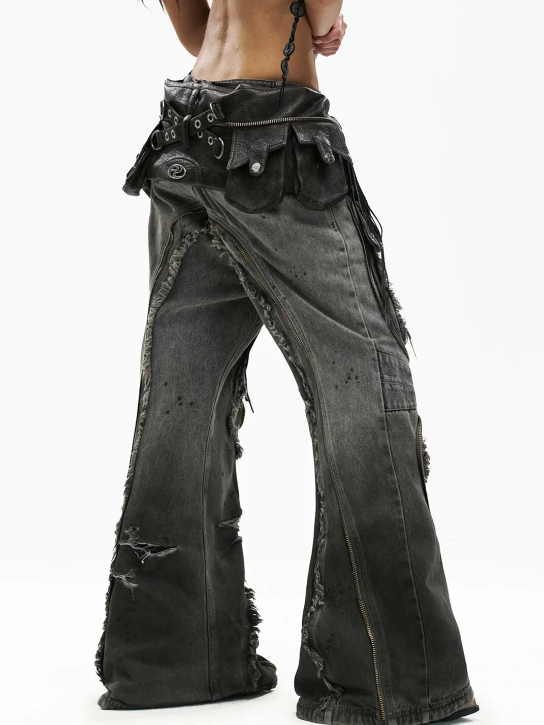 PERSONSOUL | Leather Fringe Waist Bag Belt
