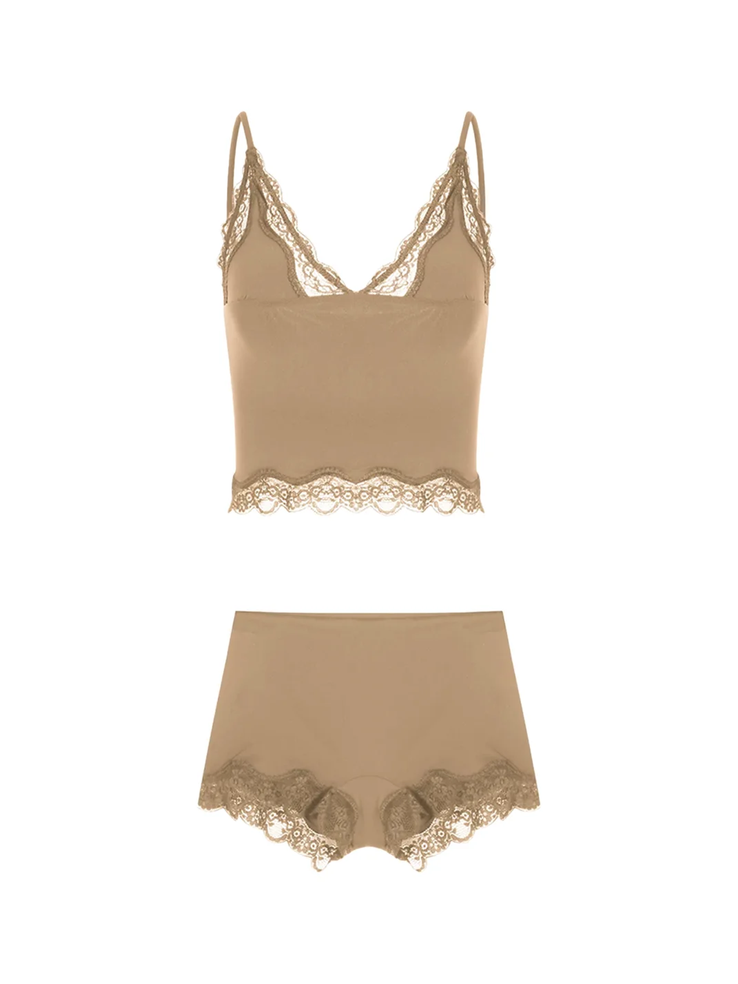 Anna aneae | Floral Lace Trim Camisole Shorts Set