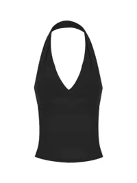 Anna aneae | Women's Halter V-Neck Cropped Tank Top