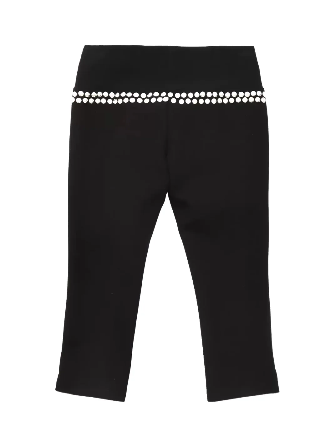 ONNASENSHI | Studded Slim-Fit Black Cropped Split-Hem Pants