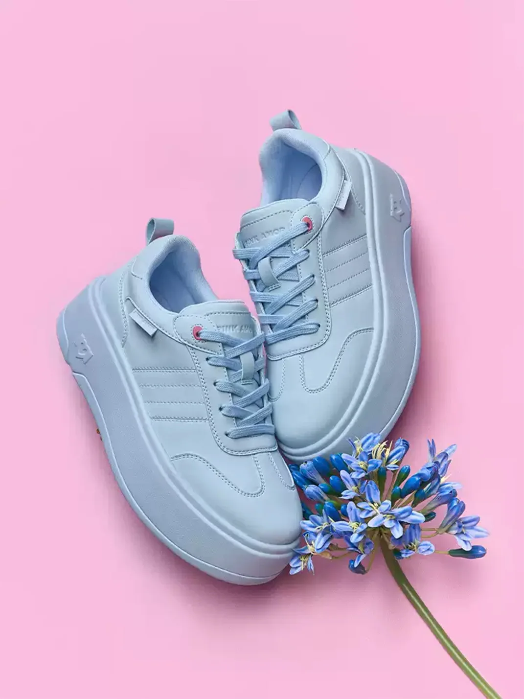 PINKAMOR | Women's Blue Platform Skate Sneakers