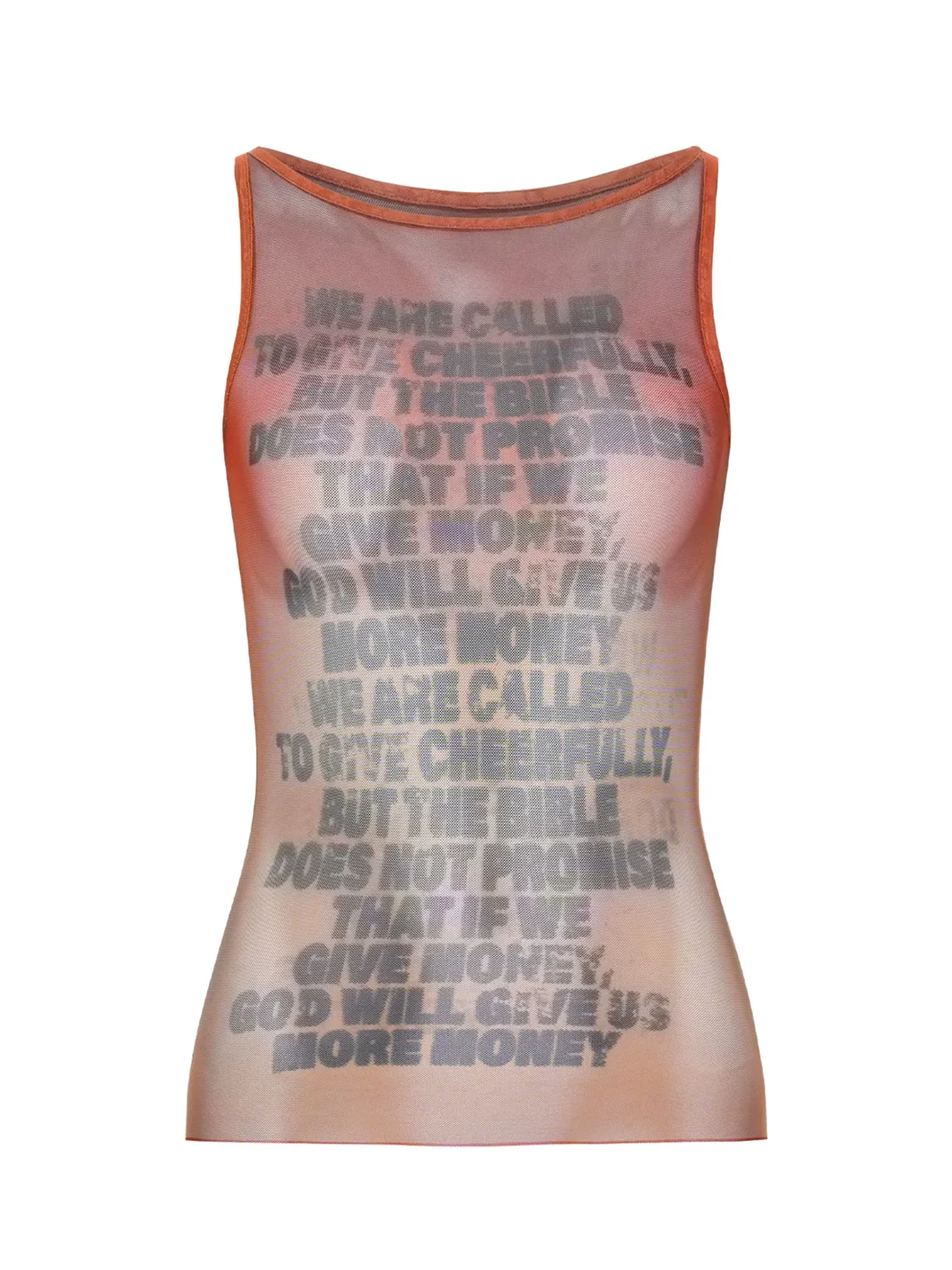 HYTE MOLY | Gradient Letter Print Mesh Tank Top
