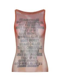 HYTE MOLY | Gradient Letter Print Mesh Tank Top