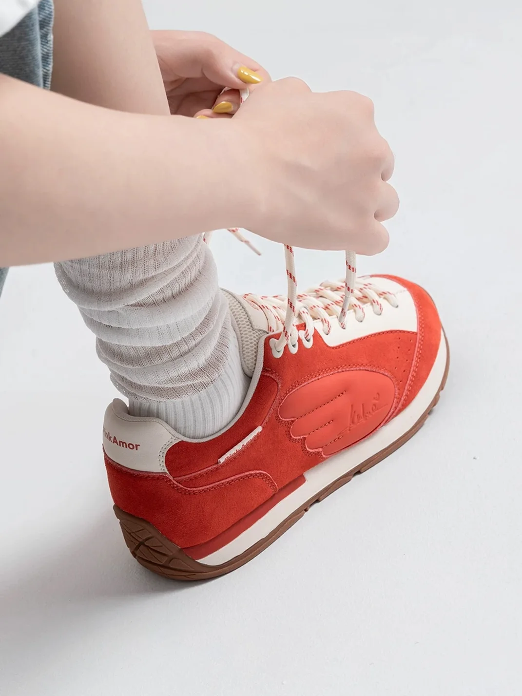 PINKAMOR | Red Winged Retro Sneakers