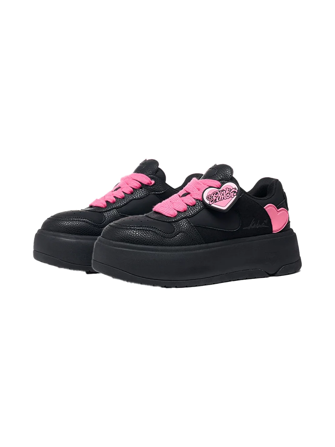 PINKAMOR | Black Platform Casual Sneakers