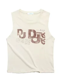 NAOMALE | Vintage Distressed Printed Tank Top