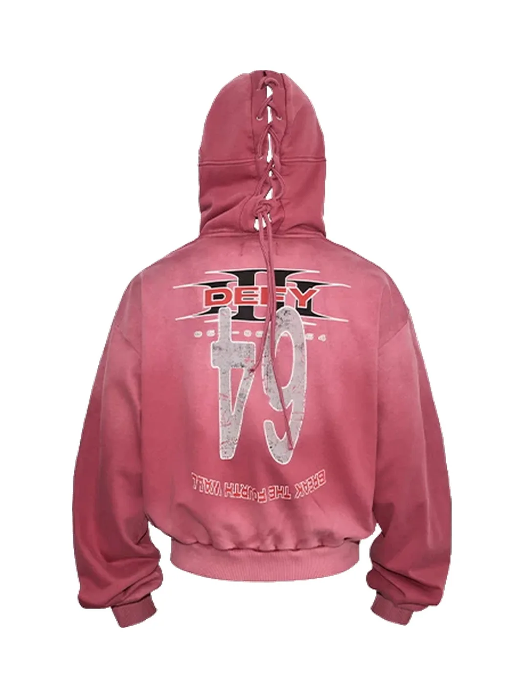 LoseControlEdge | Tie‑Up Hood Eyelet Sweatshirt Set