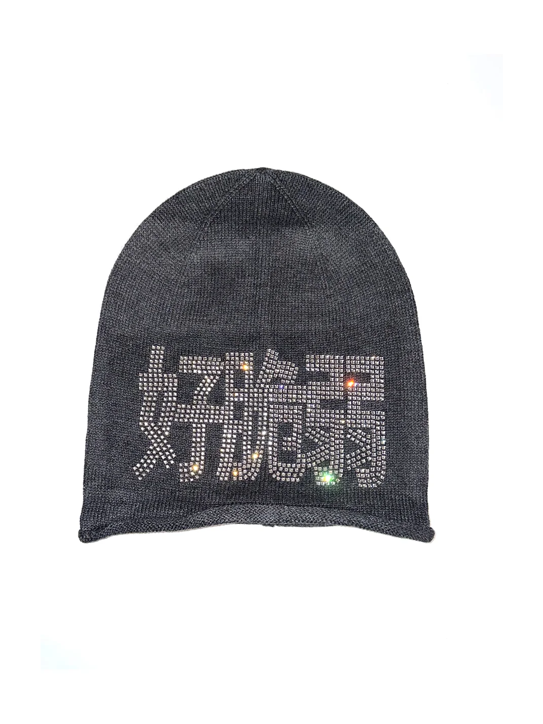YQTRKZ | Rhinestone Slouchy Wool Blend Beanie