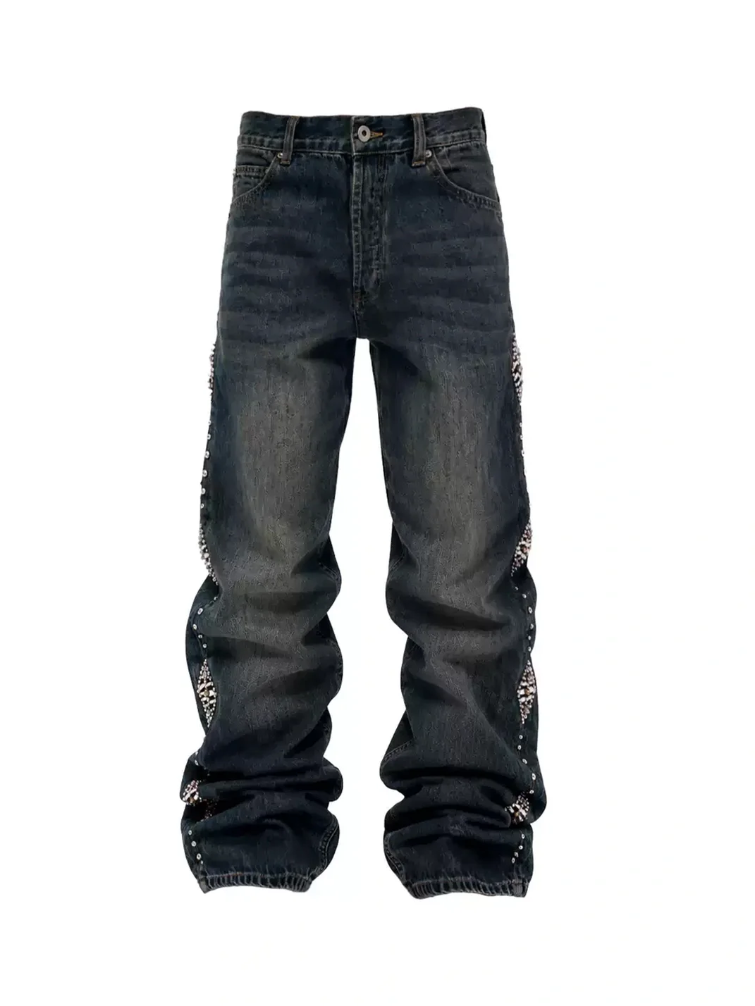 KARMANISTIC | Beaded Straight-Leg Loose Jeans