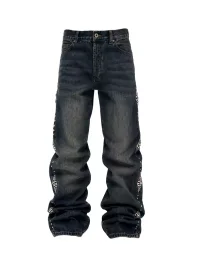 KARMANISTIC | Beaded Straight-Leg Loose Jeans
