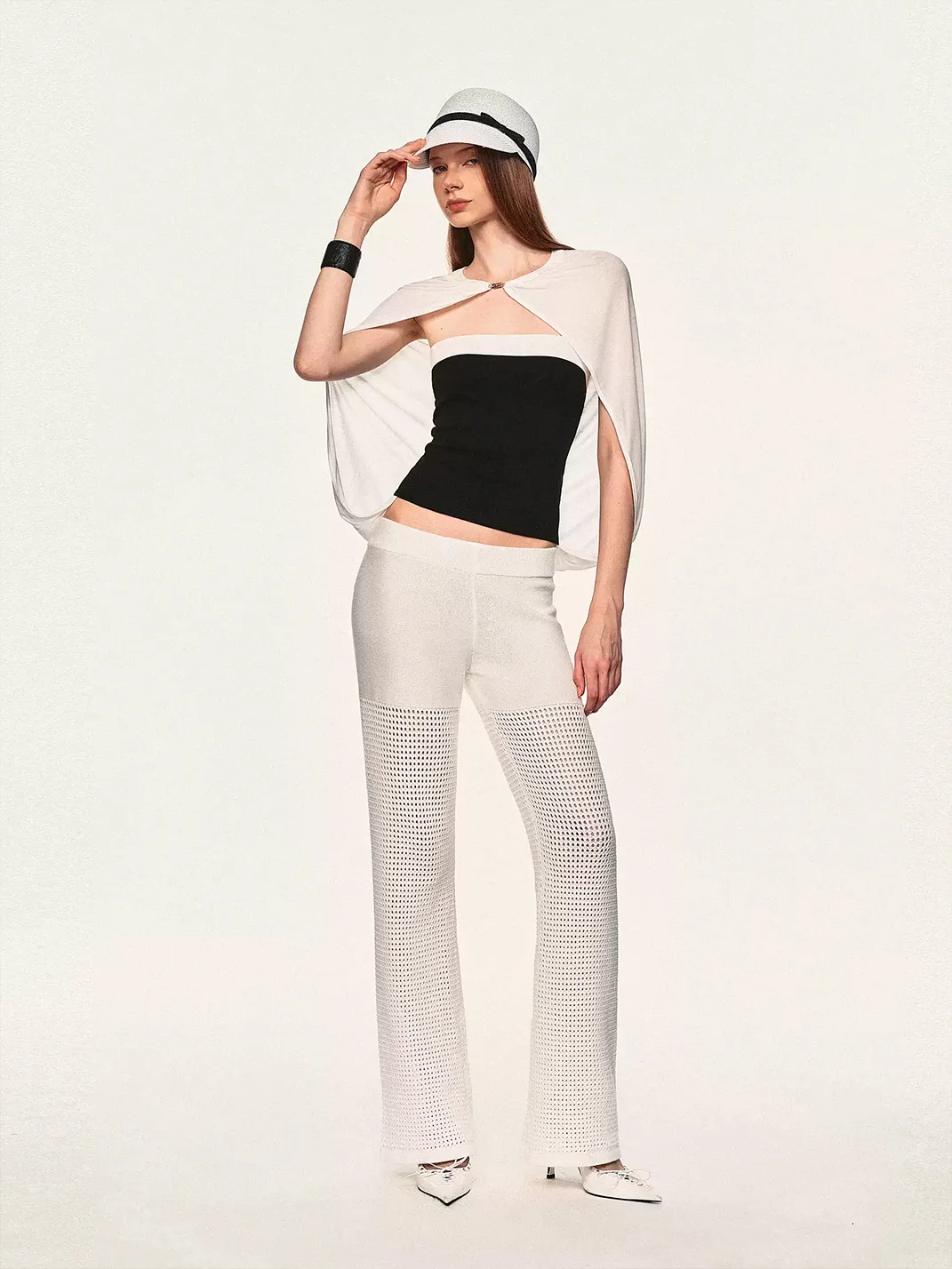 Ayo | Contrast Cape Overlay Tube Top