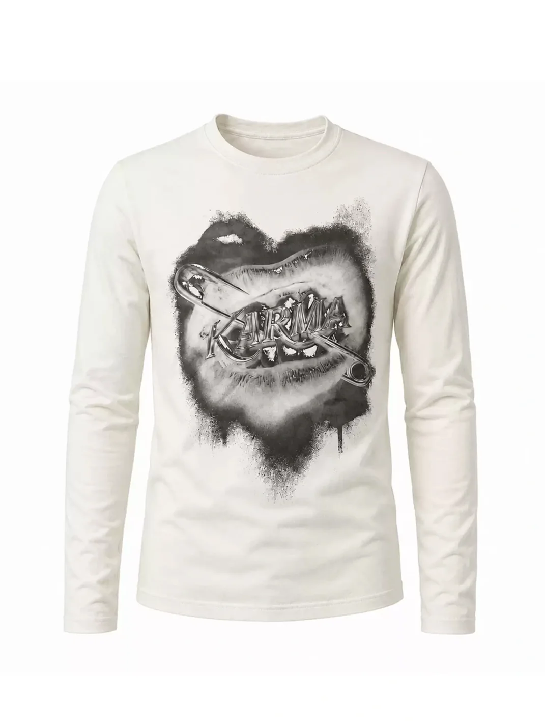 KARMANISTIC | Retro Lips Slim Long Sleeve T-Shirt