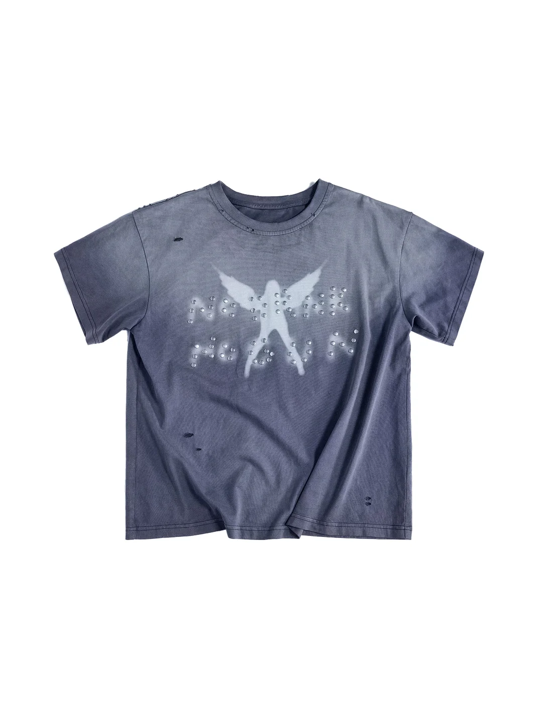 HAS2SONS | Distressed Angel Graphic Cropped T-Shirt