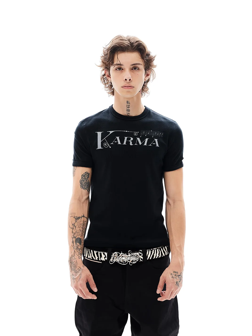 KARMANISTIC | Relaxed Music Note Print T-Shirt