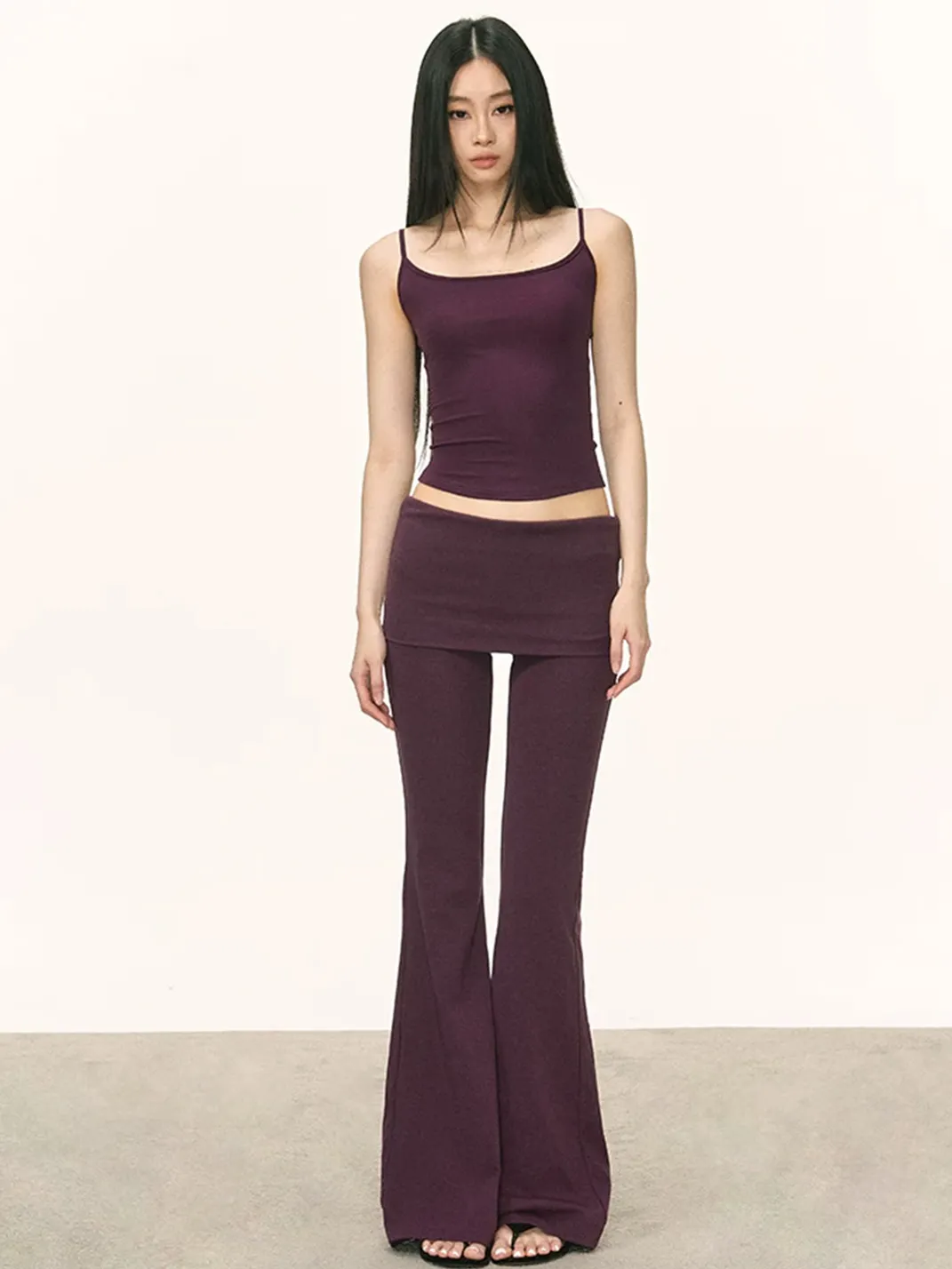 Anna aneae | Foldover Knit Flared Pants