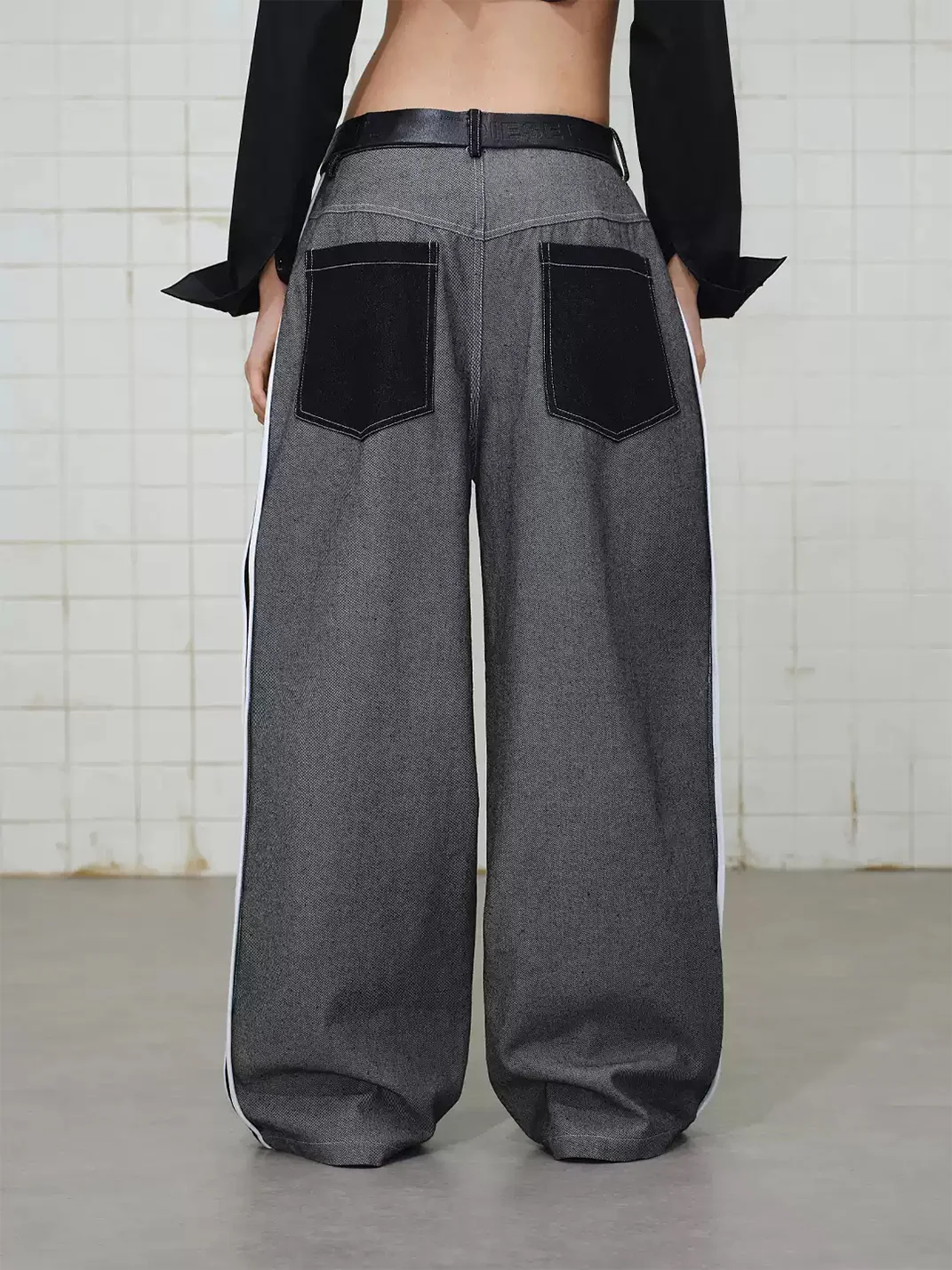 Wonderful Story | Washed Printed Patchwork Button Fly Jeans