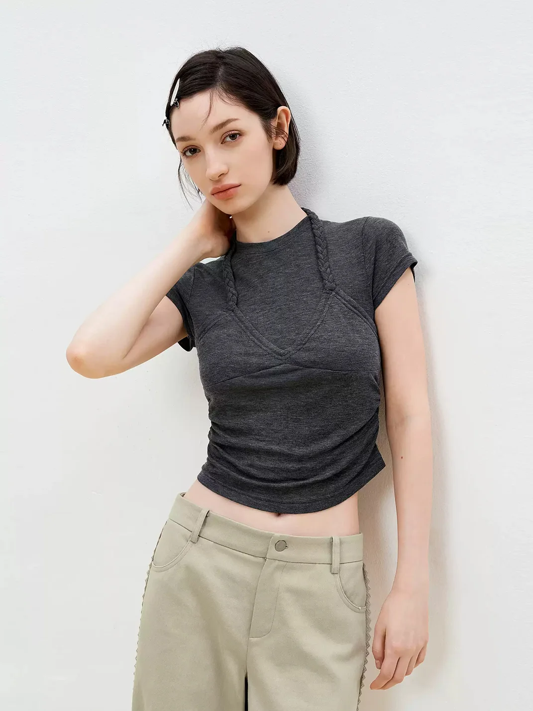 Ayo | Layered Cropped Short-Sleeve T-Shirt