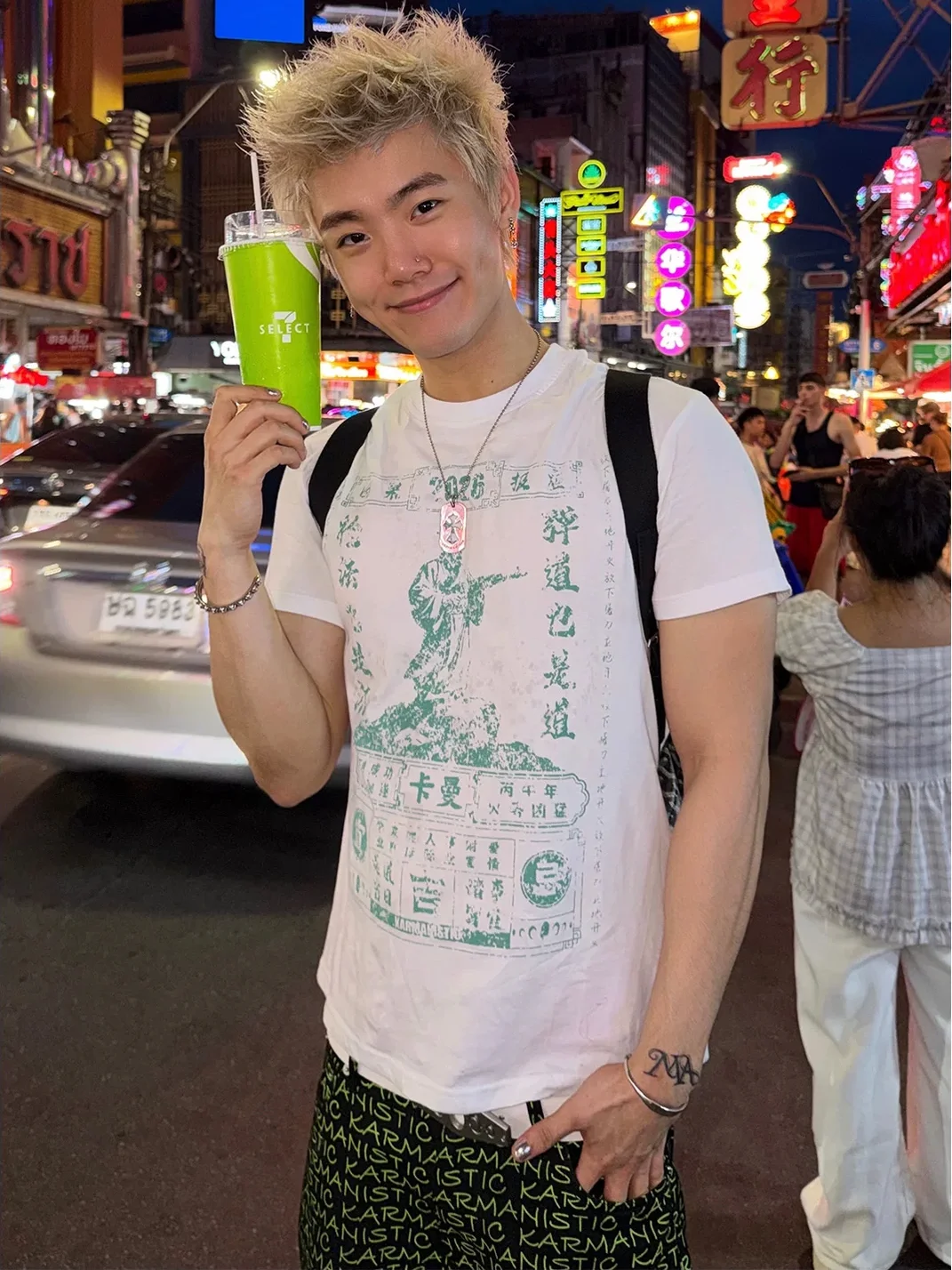 KARMANISTIC | Vintage Washed Calendar Print Loose T-Shirt
