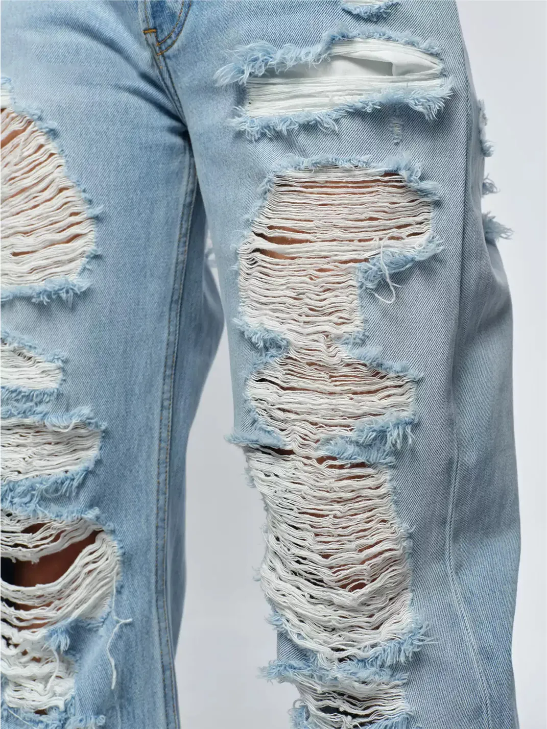 BUM STUDIO | Distressed Low-Rise Wide-Leg Jeans
