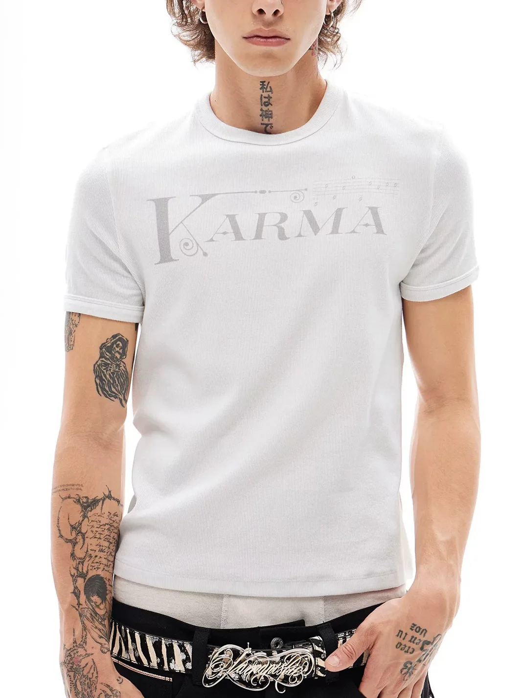 KARMANISTIC | Relaxed Music Note Print T-Shirt