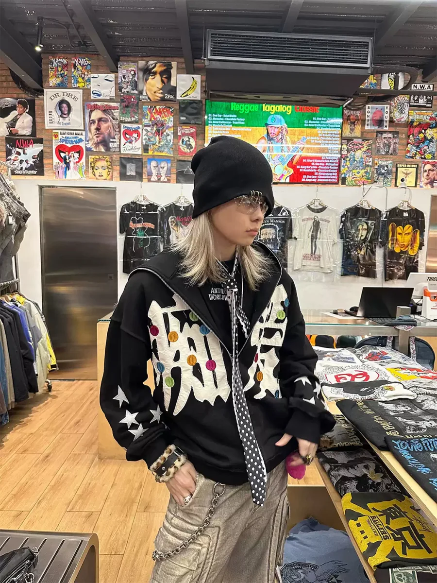 CHAI | Embroidered Hooded Zip Jacket - 2