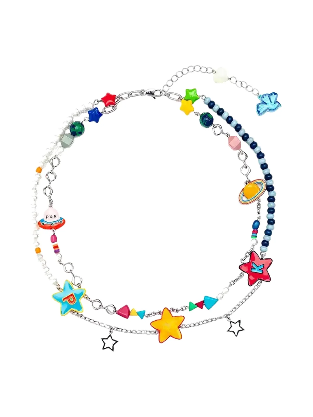 Jewelrybycruzs | Layered Pearl Cosmic Charm Necklace