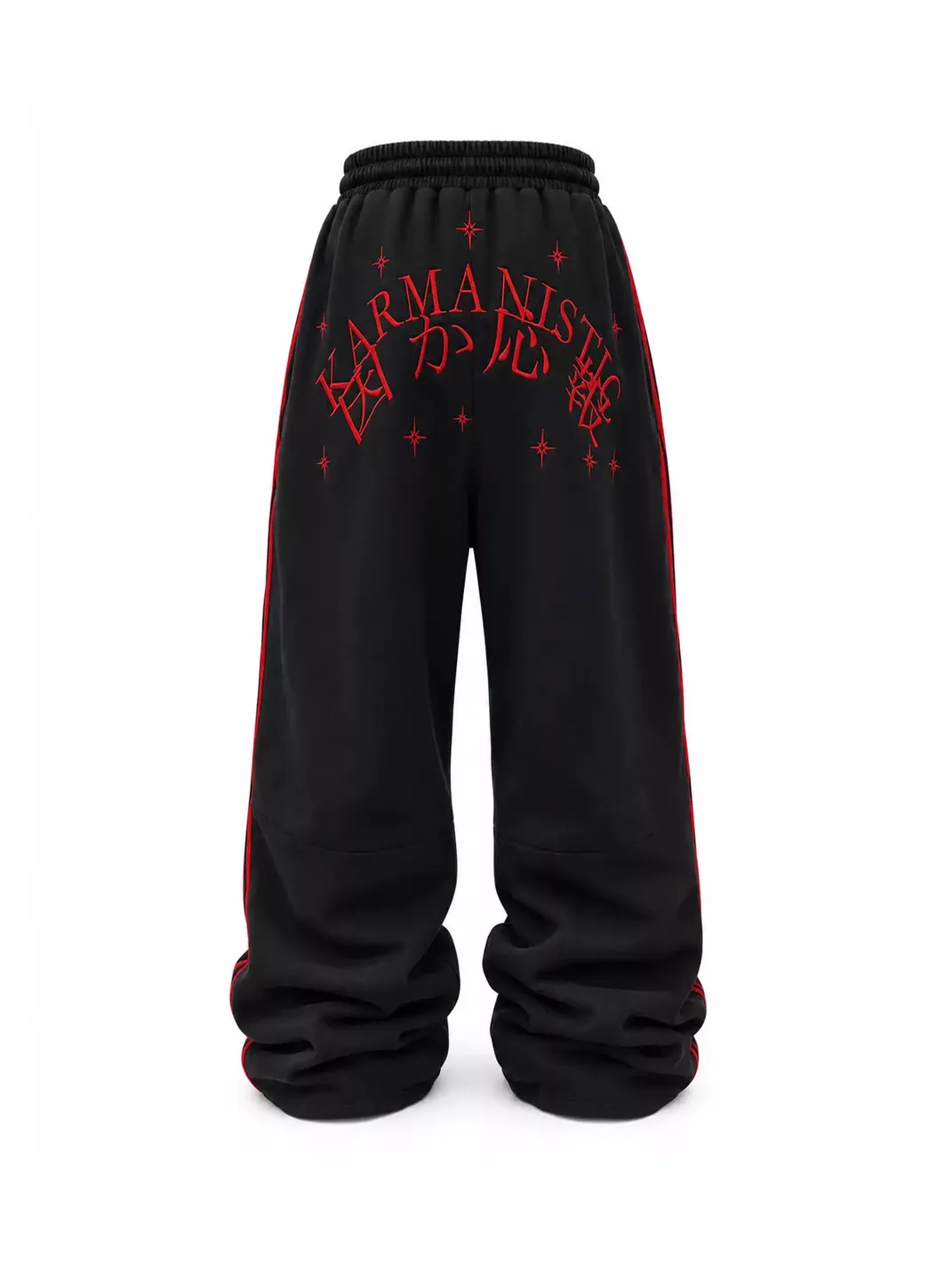 KARMANISTIC | Goat Head Embroidered Striped Sweatshirt & Sweatpants Set
