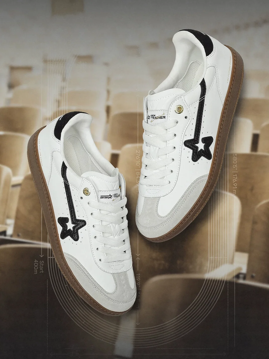 RIPSTAR | Breathable Retro Crew Trainer Sneakers