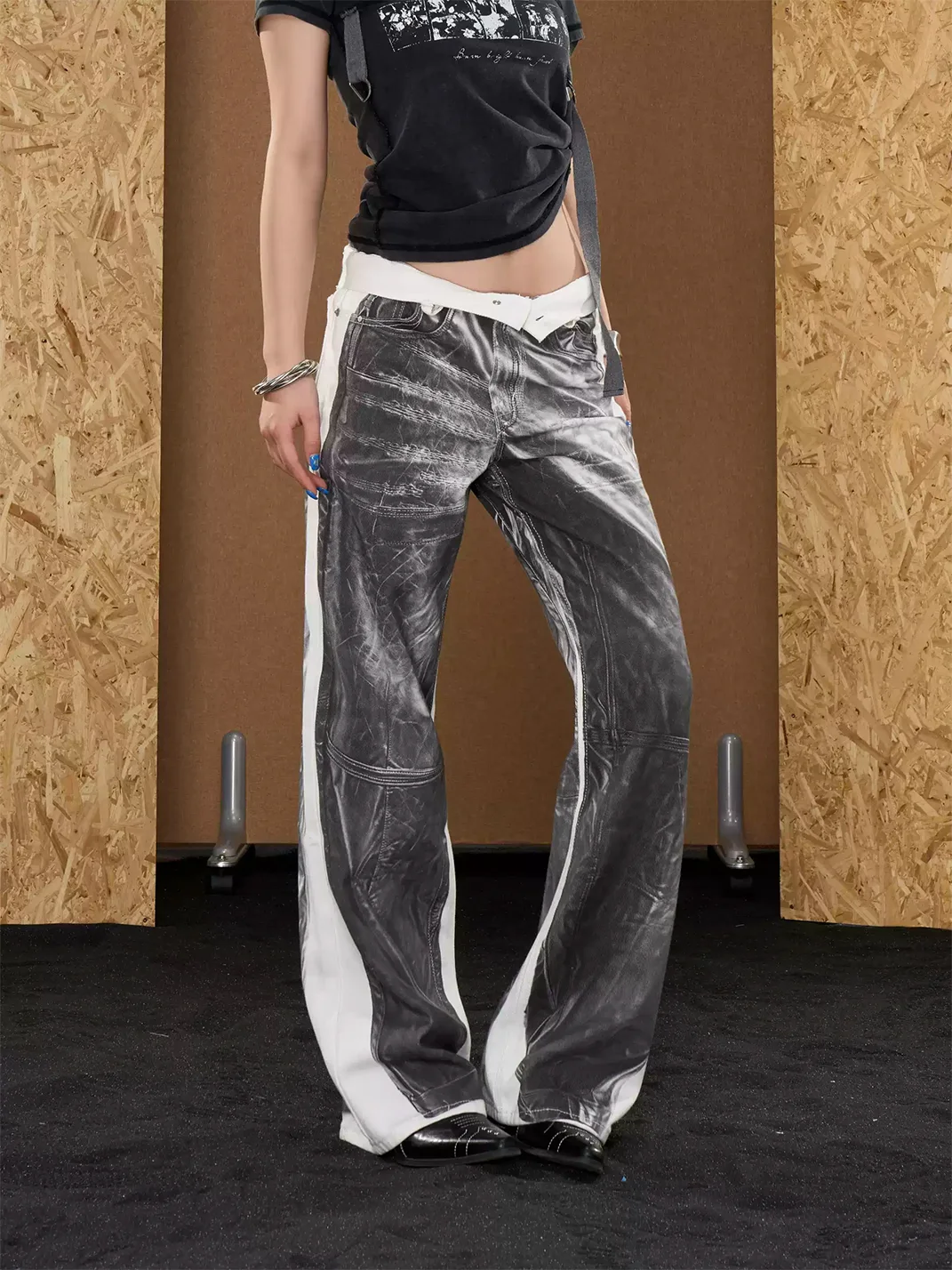 ONLPP | Printed Wide-Leg Low-Rise Jeans