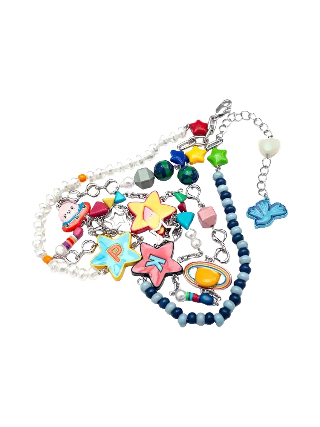 Jewelrybycruzs | Layered Pearl Cosmic Charm Necklace