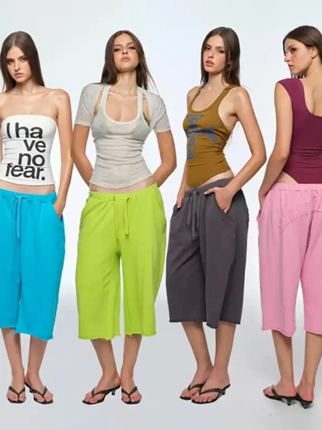 BUM STUDIO | Loose Cropped Wide Leg Sweatpants