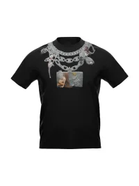 Selfish Ghost | Slim Fit Chain Anime Print T-Shirt