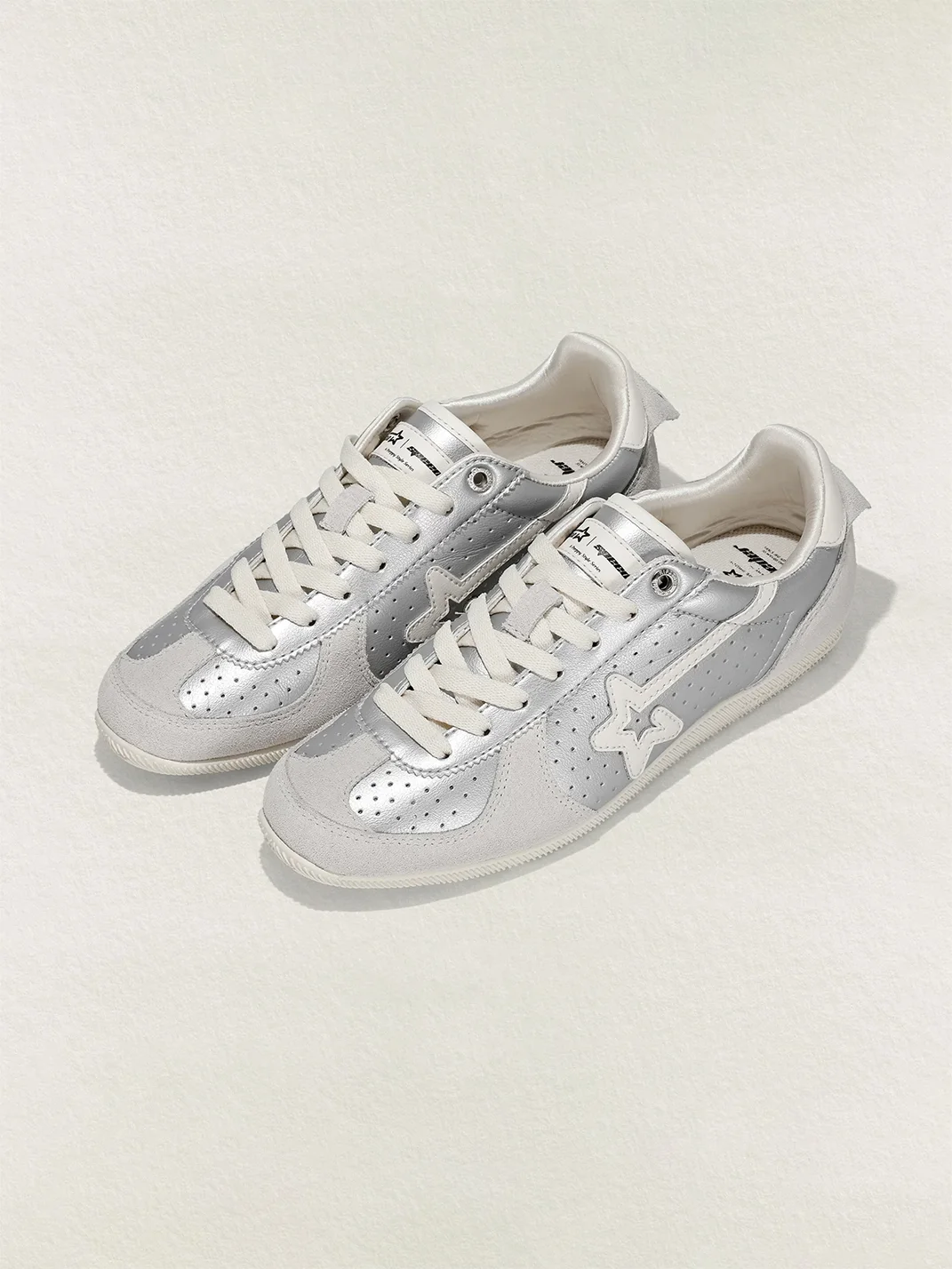 RIPSTAR | Star Antique Silver Low-Profile Retro Trainers