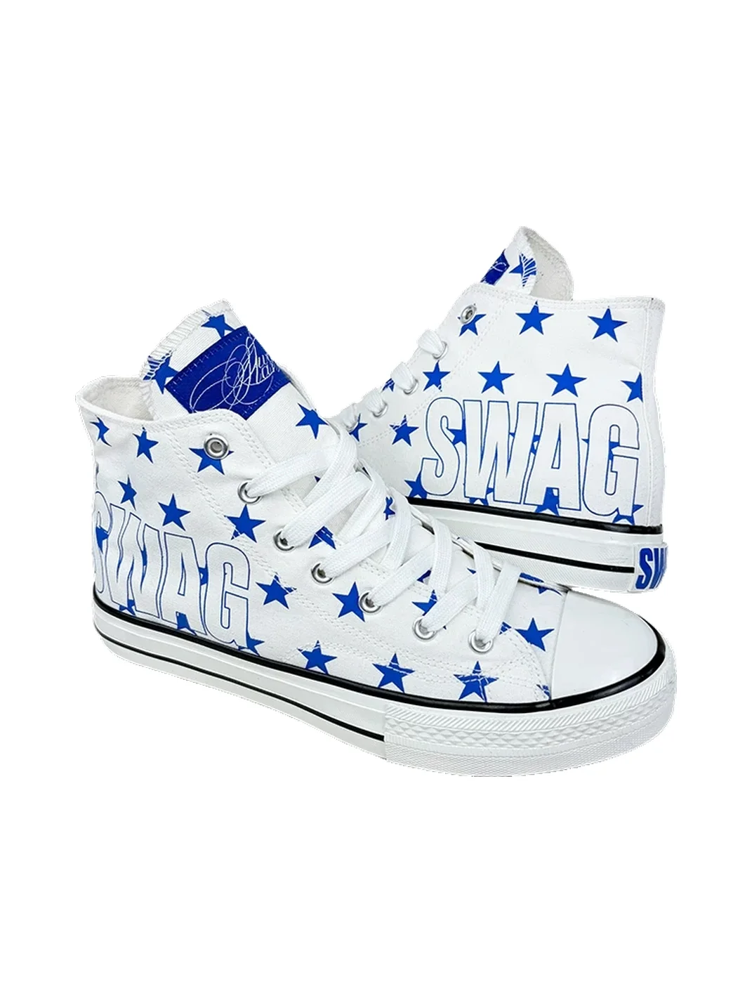 ColdAsia | Star Print High Top Canvas Sneakers