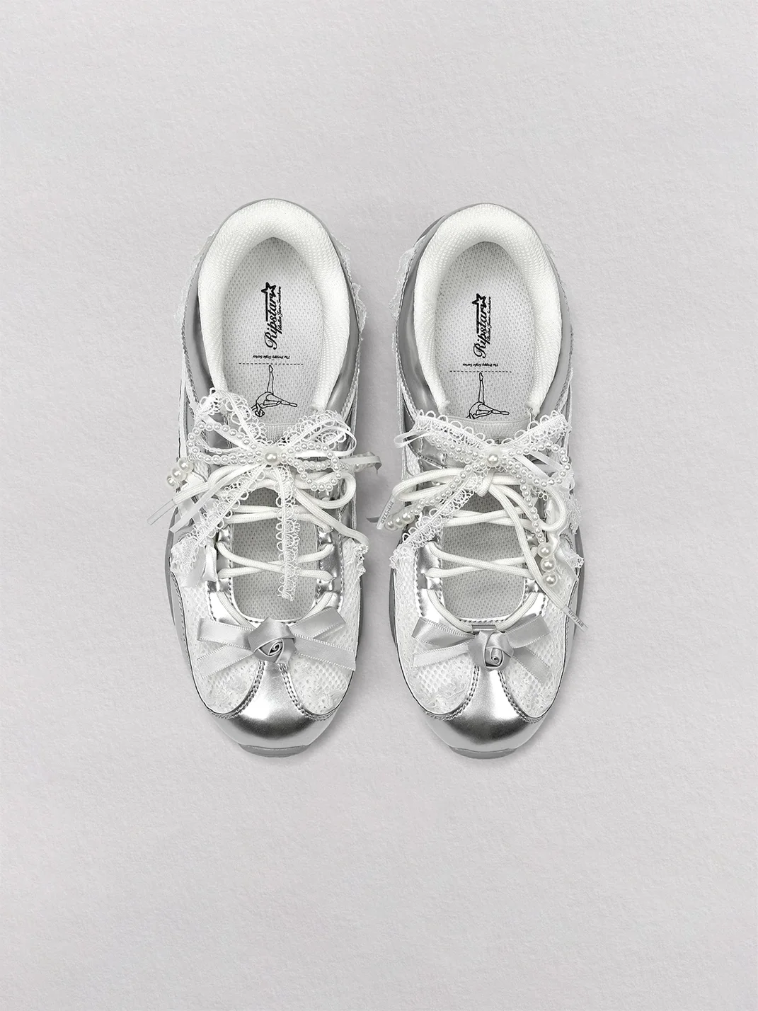 RIPSTAR | Galaxy Silver Ballet Jane Sneakers