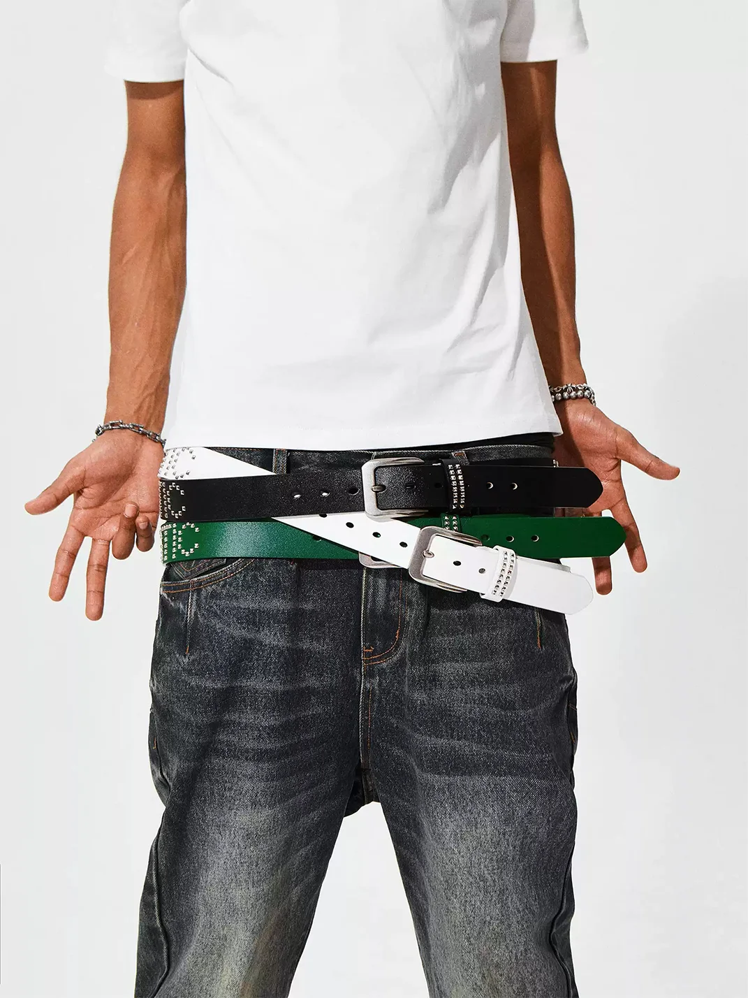 KARMANISTIC | Studded Letter Punk Belt