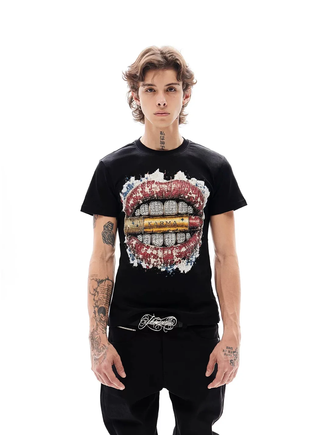 KARMANISTIC | Retro Rhinestone Relaxed T-Shirt