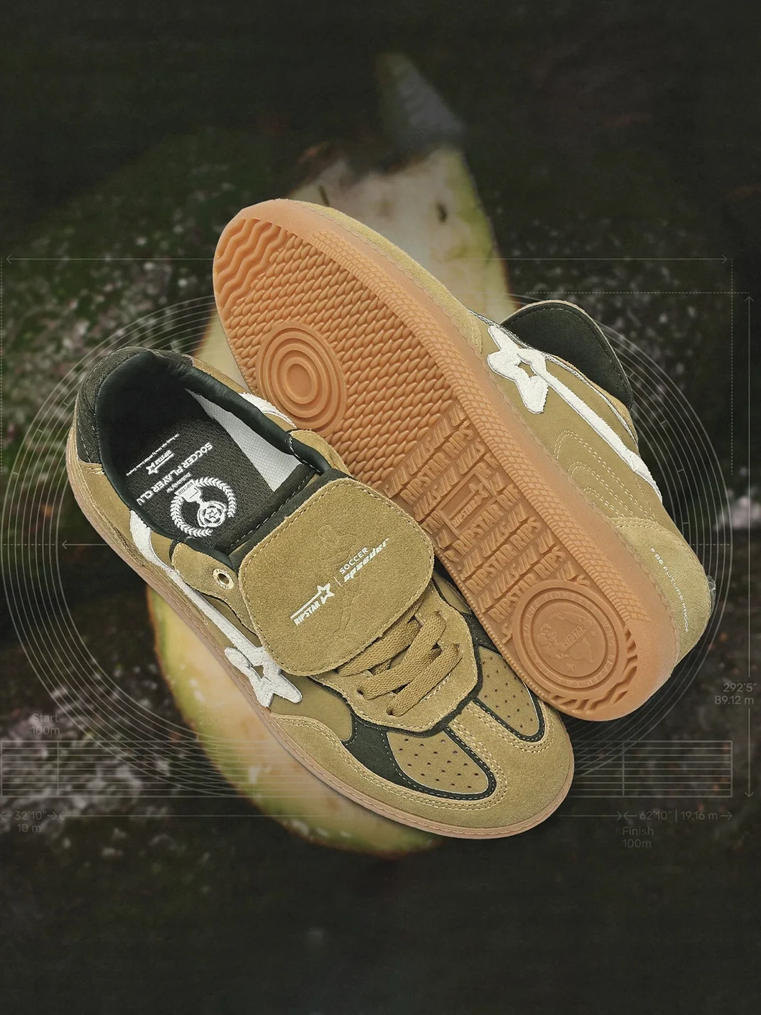 RIPSTAR | Avocado Retro Trainer Sneakers