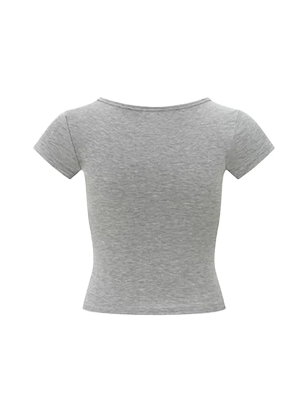 Anna aneae | Fitted Cropped V-Neck Henley T-Shirt