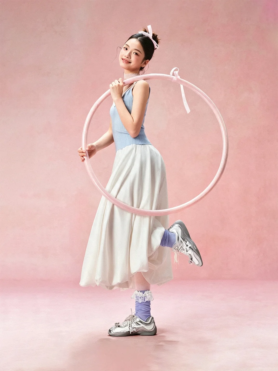 RIPSTAR | Galaxy Silver Ballet Jane Sneakers