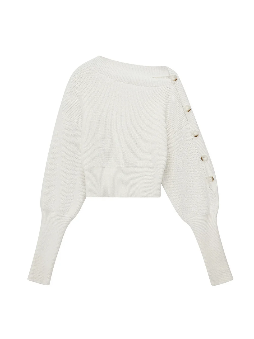 Ayo | Two-Way Off-Shoulder Textured Knit Sweater