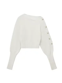 Ayo | Two-Way Off-Shoulder Textured Knit Sweater
