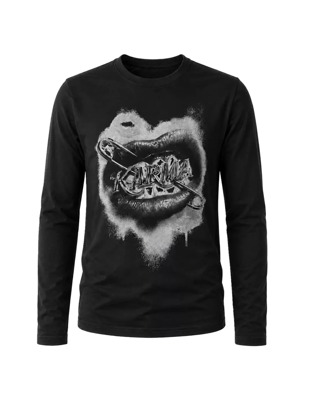 KARMANISTIC | Retro Lips Slim Long Sleeve T-Shirt