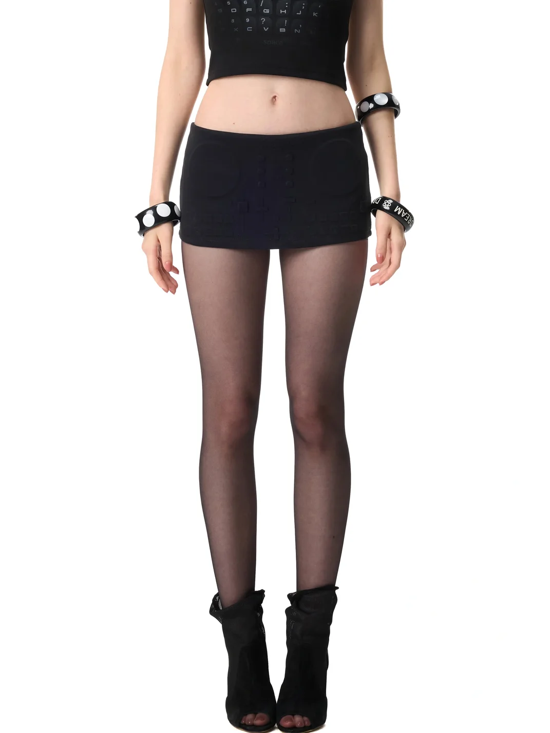 Norgira | Embossed Stretch Mini Skirt